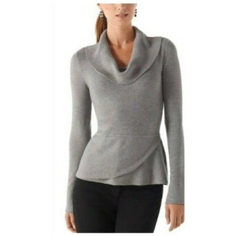 WHBM cowl neck peplum sweater